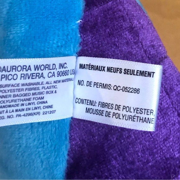 NWT Aurora Legendary Friends Blue and Purple Dragon Plush Toy. - Picture 7 of 8